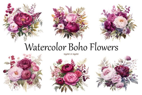 Download Watercolor Boho Flowers - Premium Resources