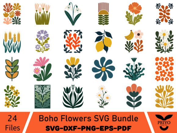 Download Boho Flowers SVG Bundle - Premium Resources