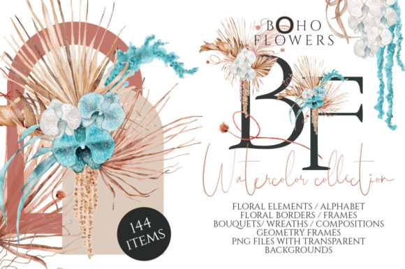 Download Boho Flowers Watercolor Collection - Premium Resources
