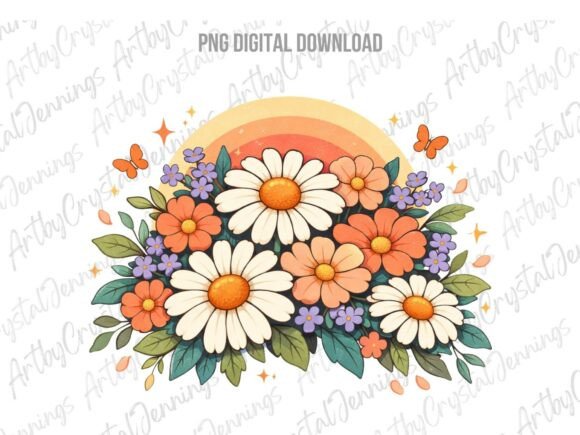 Download Beautiful Pastel Spring Boho Flowers PNG - Premium Resources
