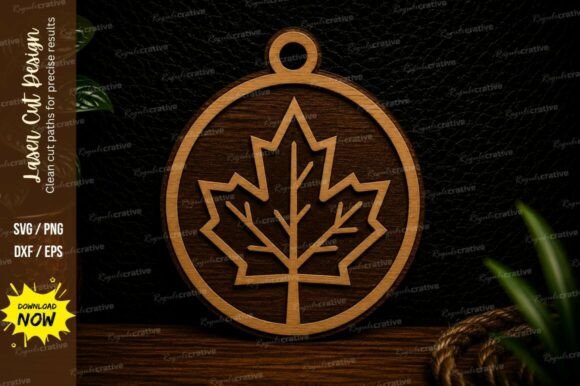 Download Maple Leaf Ornament Laser Cut SVG Design - Leaf ornament Collection