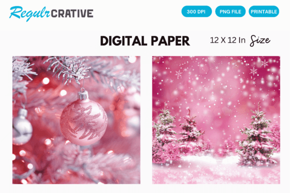 Download Printable Pink Christmas Digital Paper - Pink christmas digital paper Collection