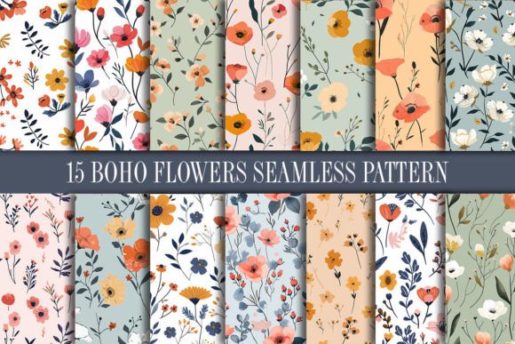 Download Boho Flowers Seamless Pattern - Premium Resources