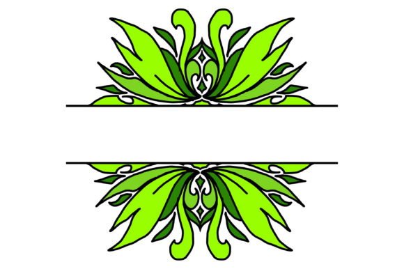 Download Green Leaf Ornament Title Border - Leaf ornament Collection